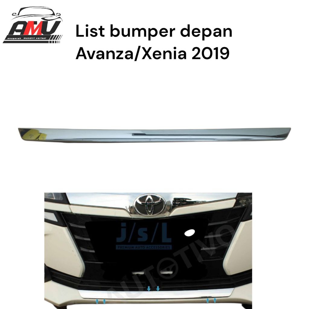 LIST BUMPER DEPAN AVANZA XENIA 2019 CHROME / FRONT BUMPER TRIM CHROME AVANZA XENIA 2019