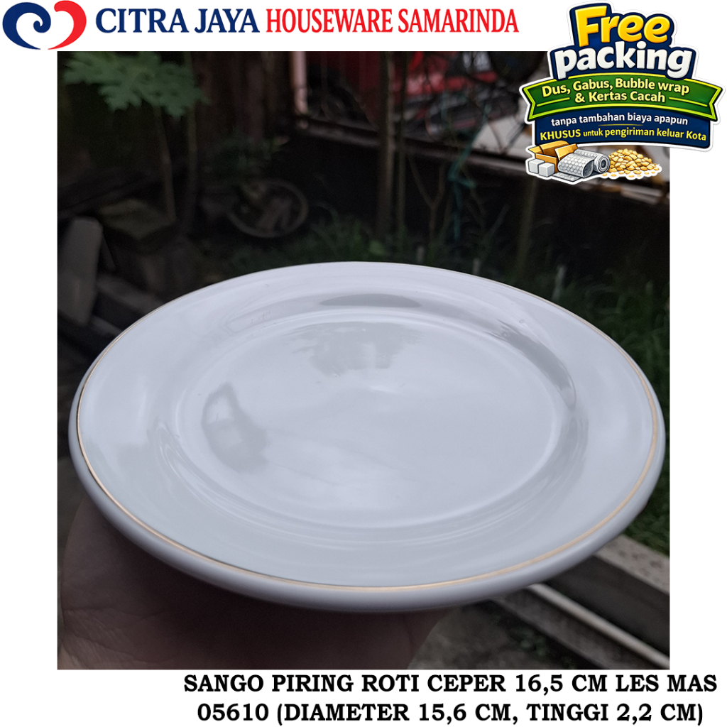 Piring ROTI CEPER 6,5 INCH (6 PCS / 1 LUSIN) SANGO 05610 ULTRA HARD PORCELAIN HOTELWARE LES MAS KERA