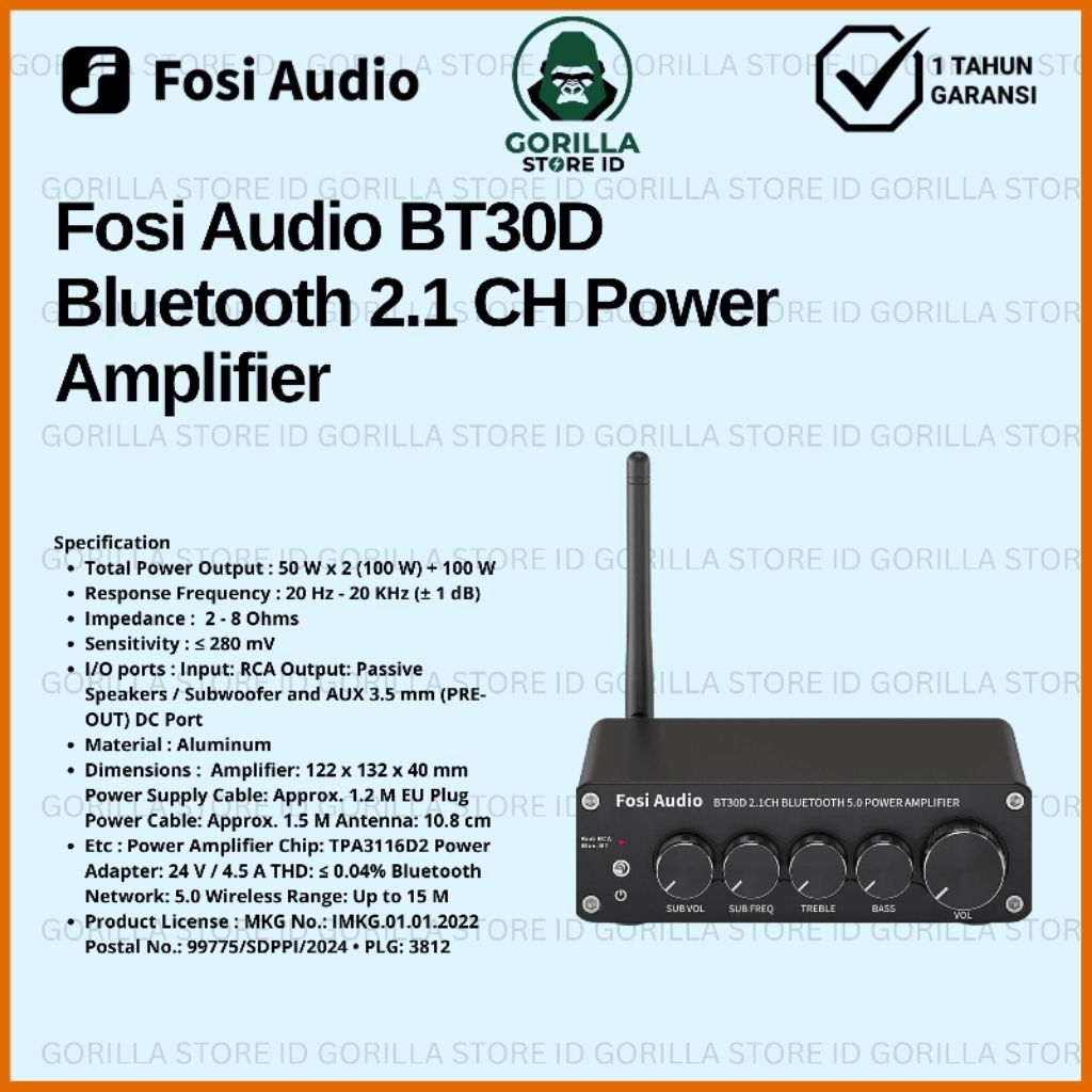 Fosi Audio BT30D Bluetooth 2.1 CH Power Amplifier