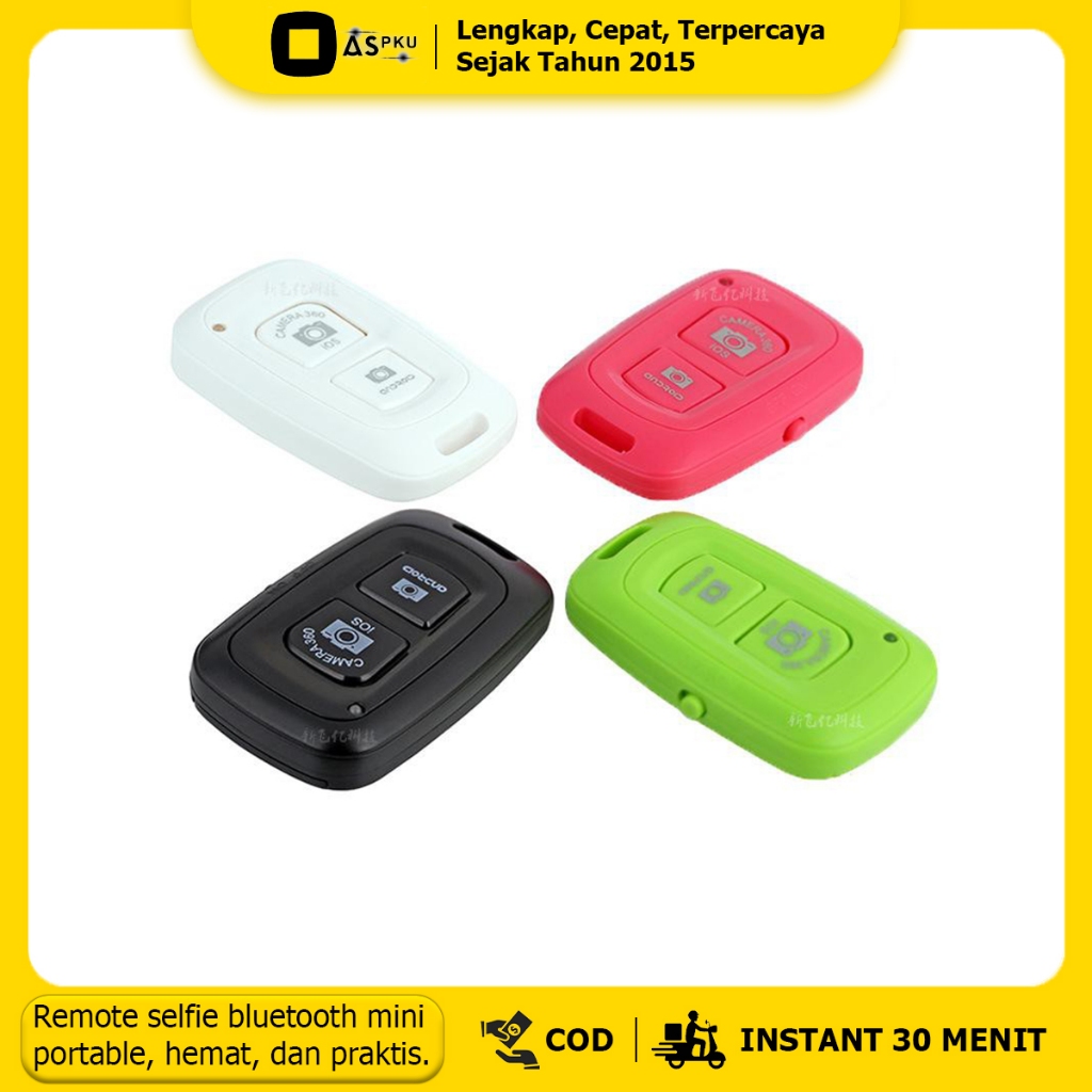 Remote Selfie Bluetooth (Tombol narsis) Foto Tomsis Rekaman Kamera Camera Konten Vlog Youtuber