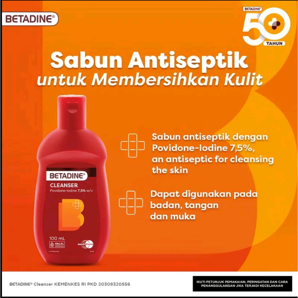 Betadine antiseptic skin cleanser 100ml+GIFT