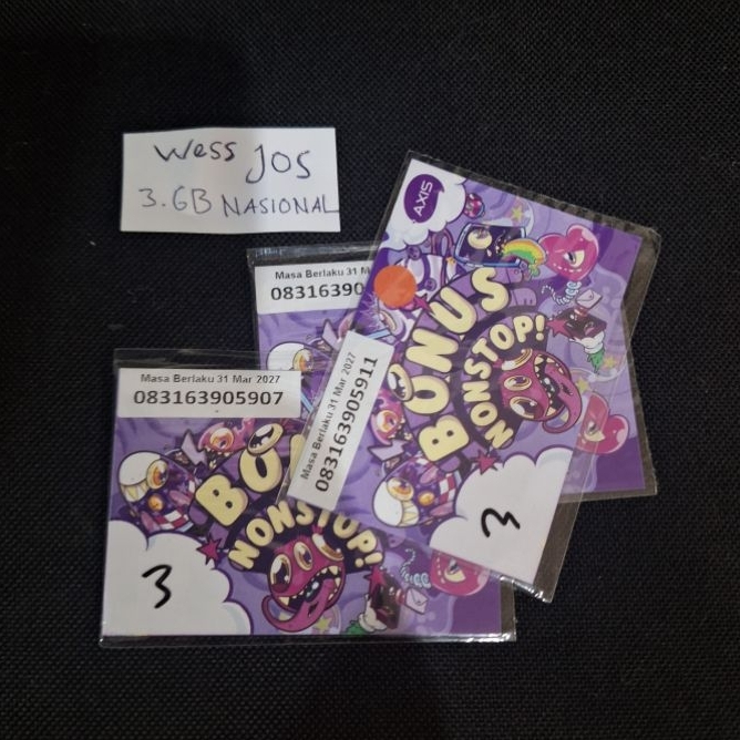 Kartu perdana axis kouta 3gb