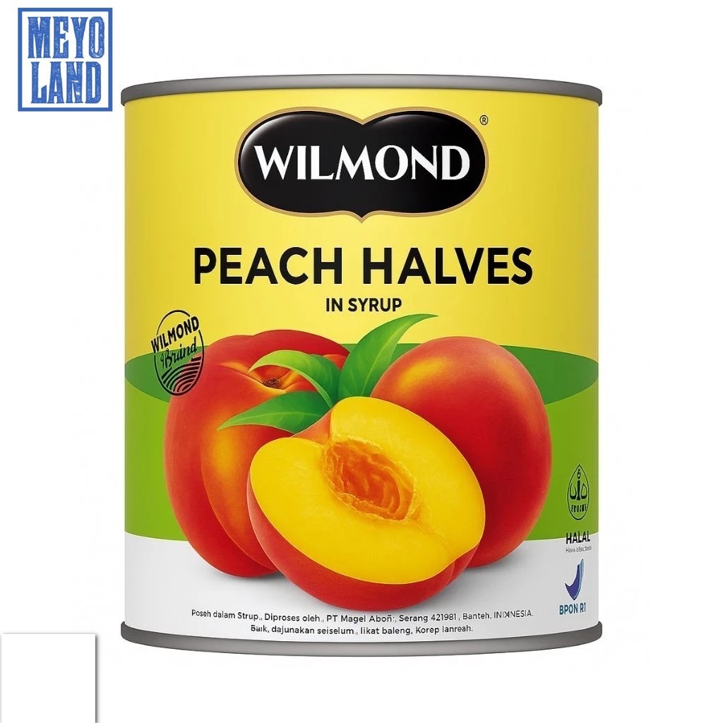 WILMOND Peach Buah Persik Dalam SIrup 825gr Peach Halves in Syrup Buah Persik Kuning Dalam Kaleng Ye