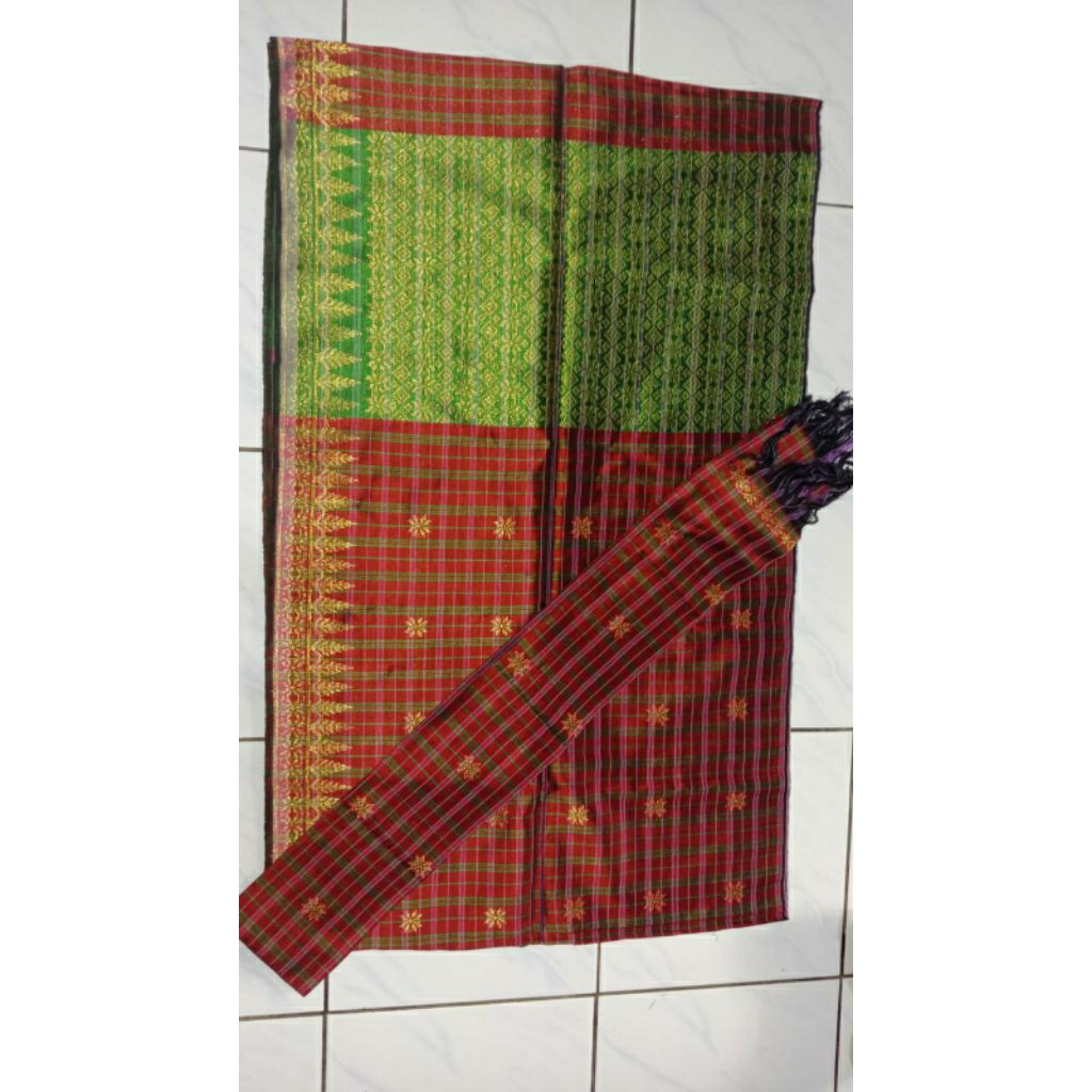 Songket mesrais+selendang bima asli tenun bima NTB