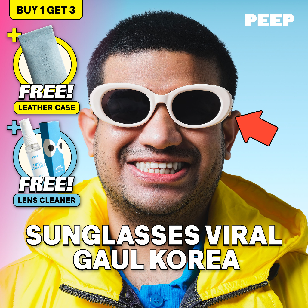 Peep Eyewear - Jennie Sunglasses | Kacamata Hitam Frame Oval Unisex (Minus/Plus/Silinder)