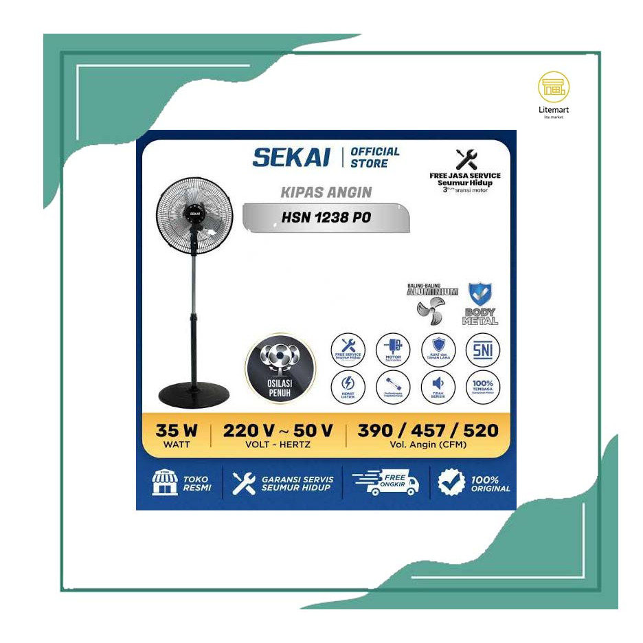 SEKAI KIPAS ANGIN TUMPU HSN-1238/1638 PO