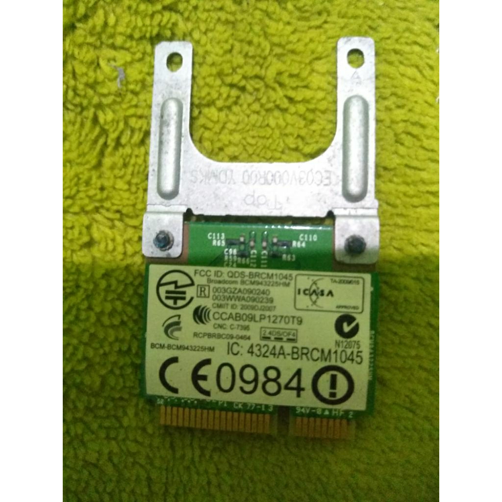 BCM943225 BCM943225HM KARTU MINI PCI-E HALF WIRELESS 802.11 b/g/n UNTUK LAPTOP HP COMPAQ