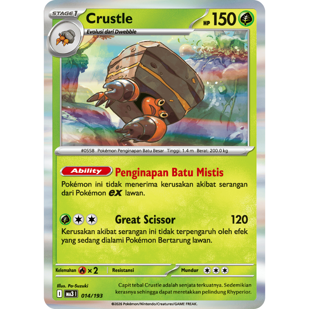 Pokemon Crustle TCG Kartu Bulk Common