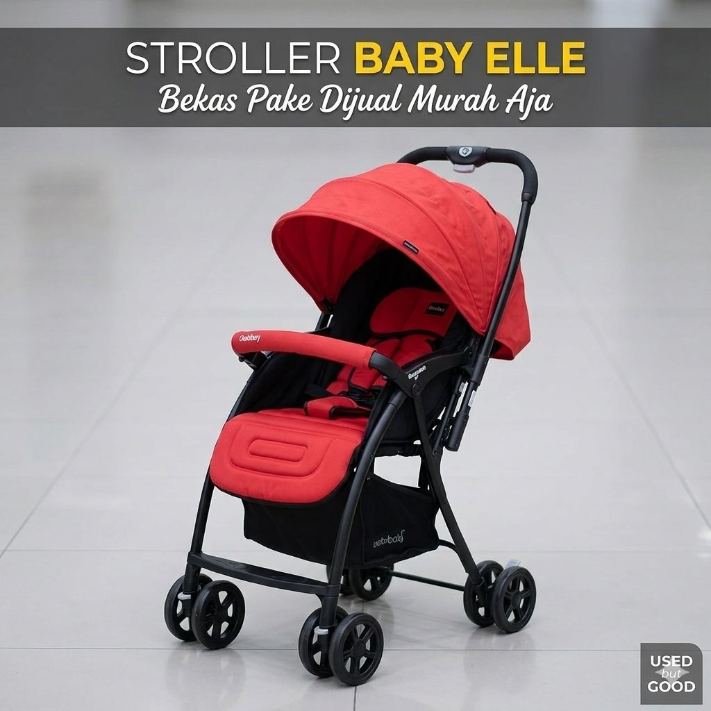 ​Stroller Baby Elle Malibu 2 Original - Black Red (Second Mulus, Harga Murah)
