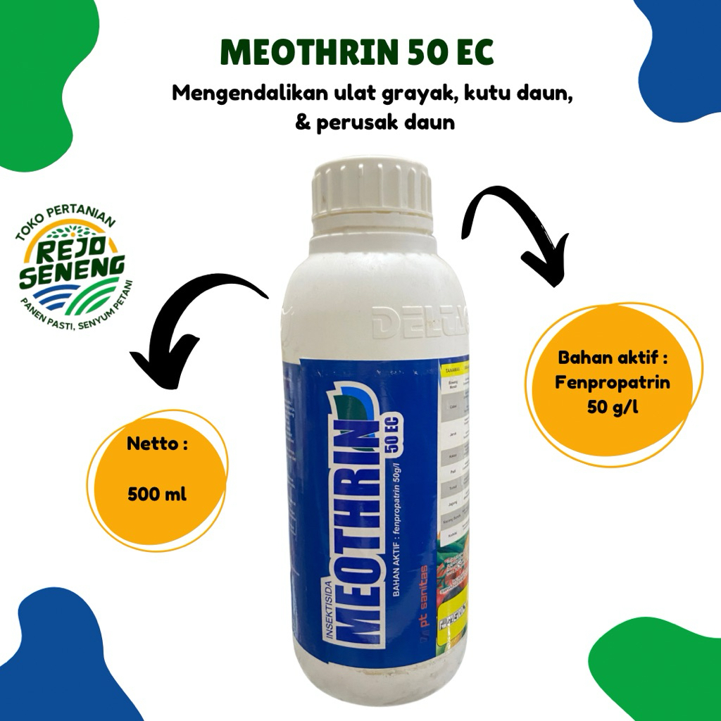 Insektisida & Akarisida MEOTHRIN 50 EC 100ml 500ml Obat Hama Tungau Ulat & Kutu Daun