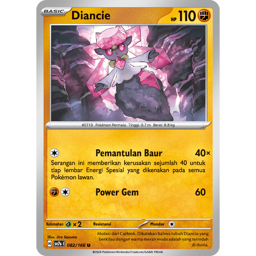 Pokemon Diancie TCG Kartu Bulk Common