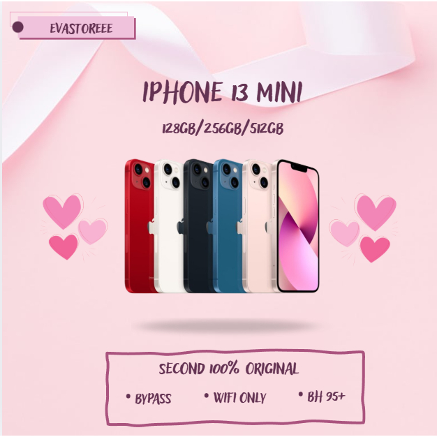 IPHONE 13 MINI WIFI ONLY 128GB/256GB/512GB Bekas Second Original Mulus Fullset Game/Live/Merekam Vid