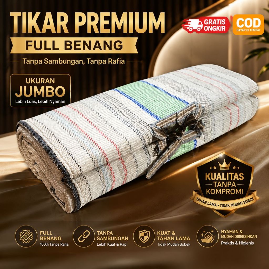 TIKAR LIPAT FULL BENANG PREMIUM JUMBO 300x200 / Tikar Lantai / Karpet Lantai Tebal dan Empuk