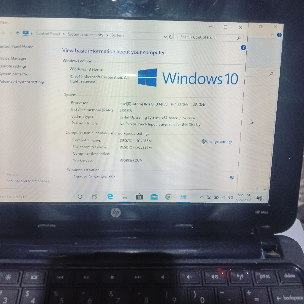 Laptop Notebook HP MINI 210-1008VU RAM 2GB HDD 250GB Windows 10- Bekas Second