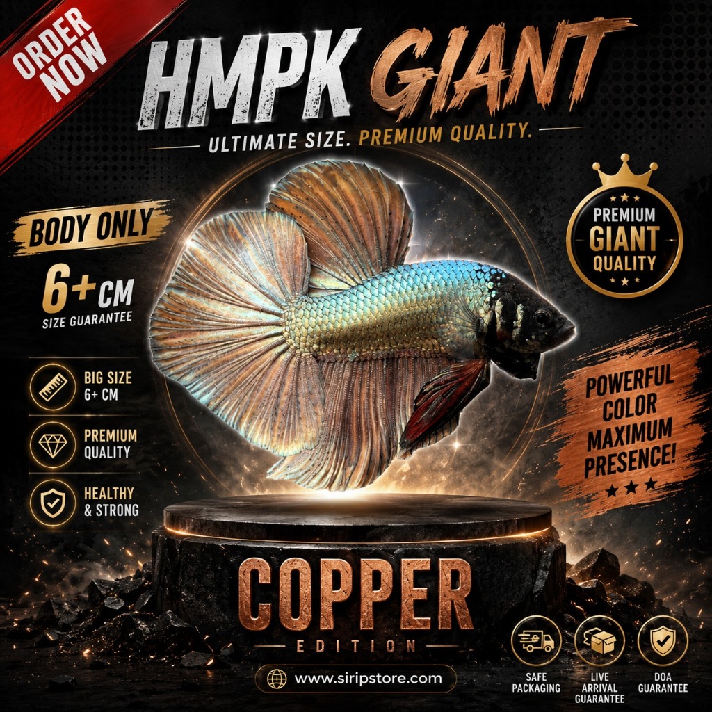 HMPK Giant Red Copper 6+ CM Premium Betta Fish