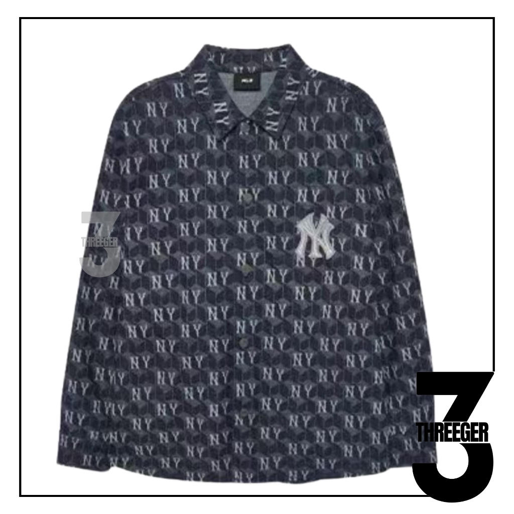 MLB NY Yankees Monogram Denim Long Sleeve Navy Original / MLB Authentic