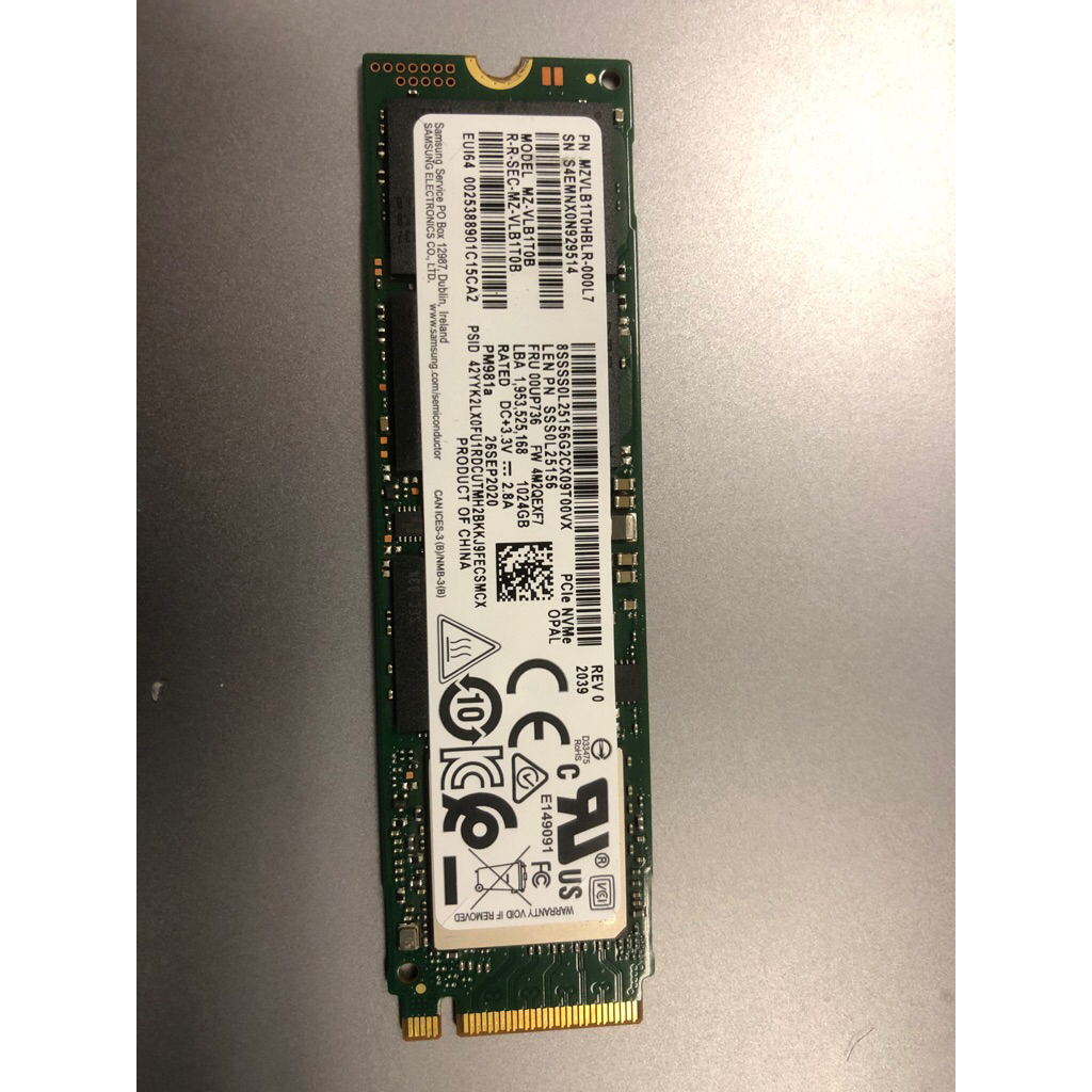 NVME Samsung Second copotan laptop health 100%
