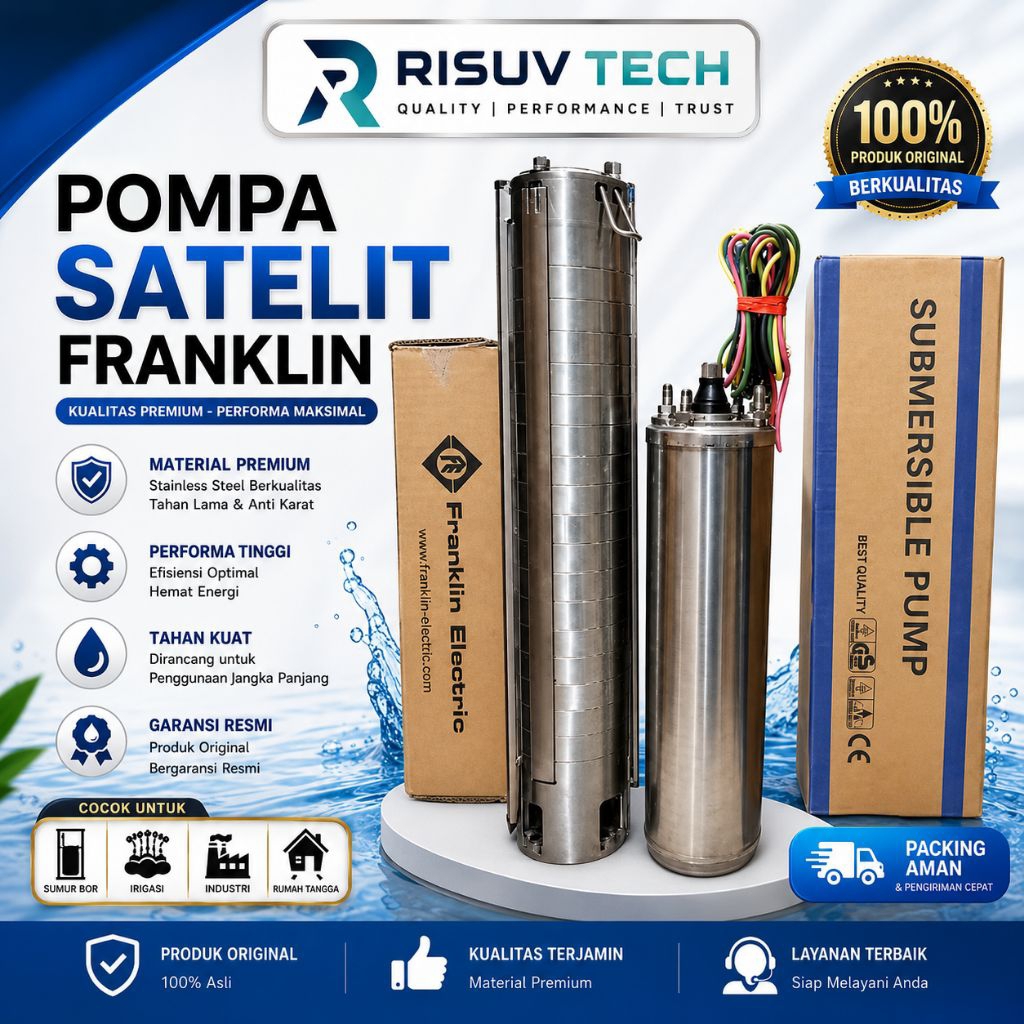 SUBMERSIBLE MOTOR 4" FRANKLIN 3HP 1PHASE DINAMO POMPA SATELIT FRANKLIN