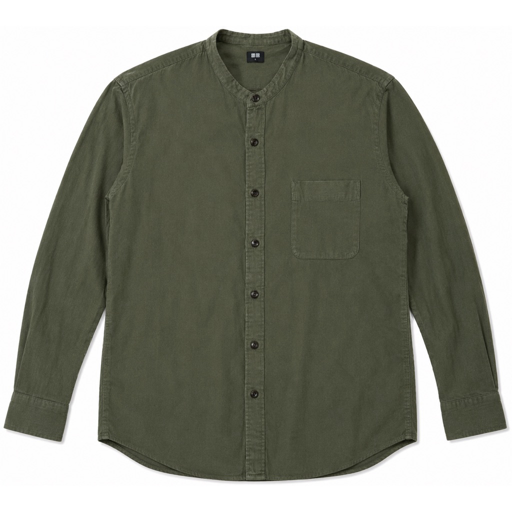 UNIQLO Shanghai Collar Shirt Olive Green Size M