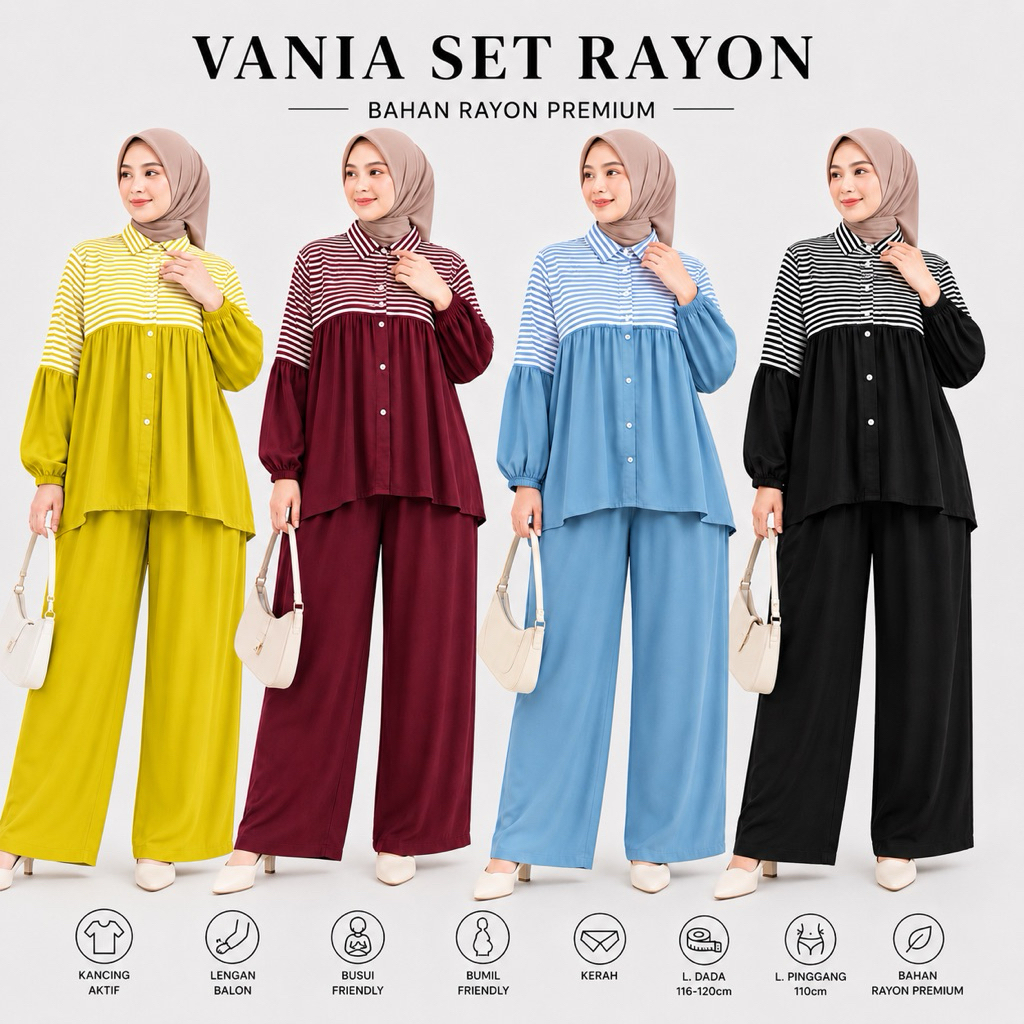 Vania Set Rayon Setelan Kekinian