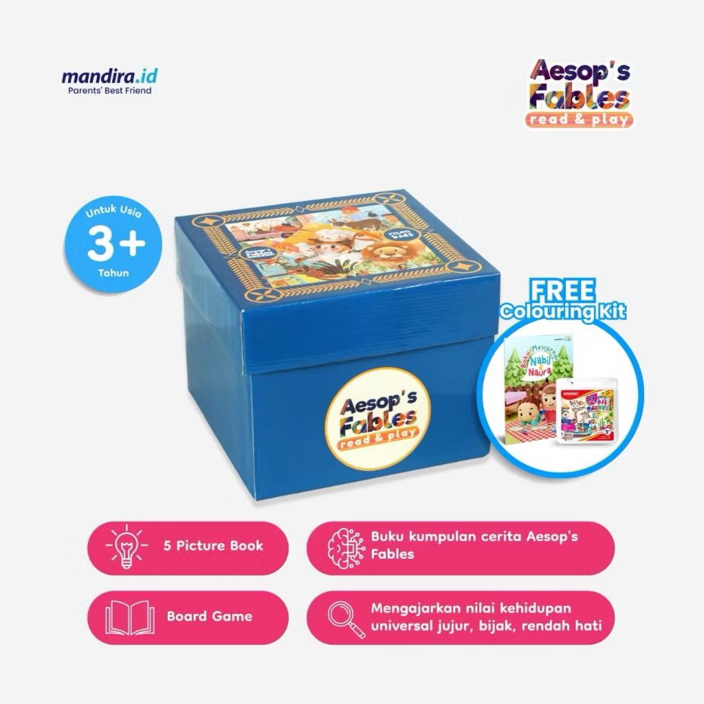 Mandira Buku Anak - Aesop's Fable Read And Play Full Set