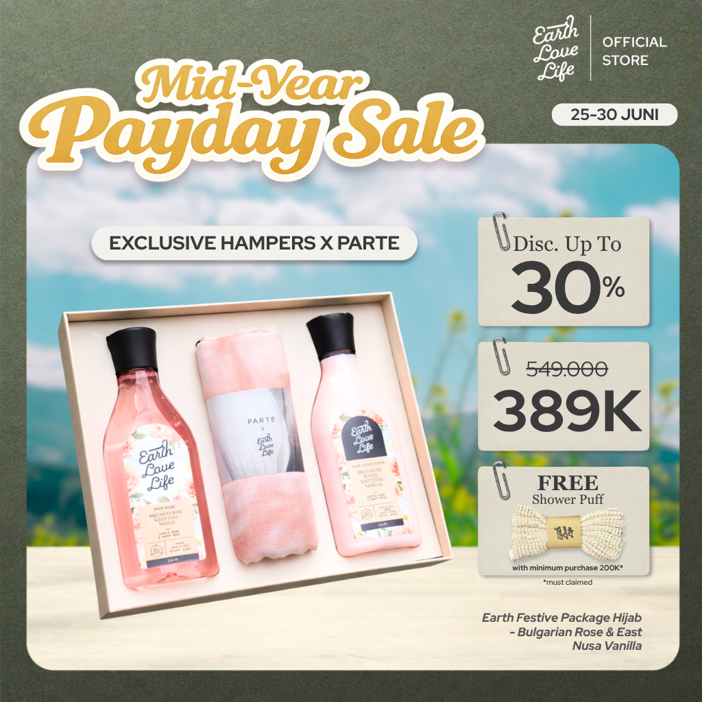 [EXCLUSIVE COLLAB WITH PARTE] Earth Love Life Package with Parte Hijab | Body Care Anti Bacne | Jera
