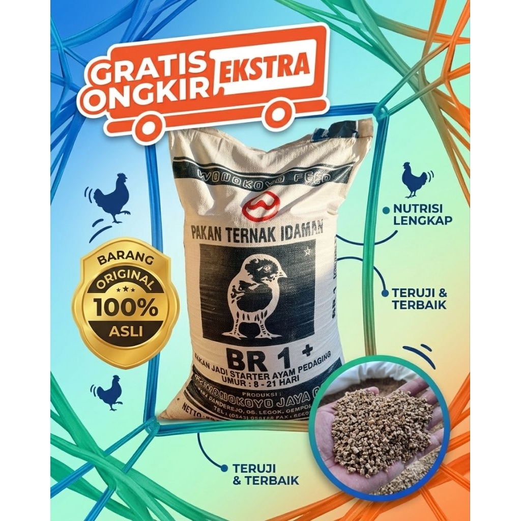Pur Ayam Pembesaran BR1 Wonokoyo Kemasan Sak
