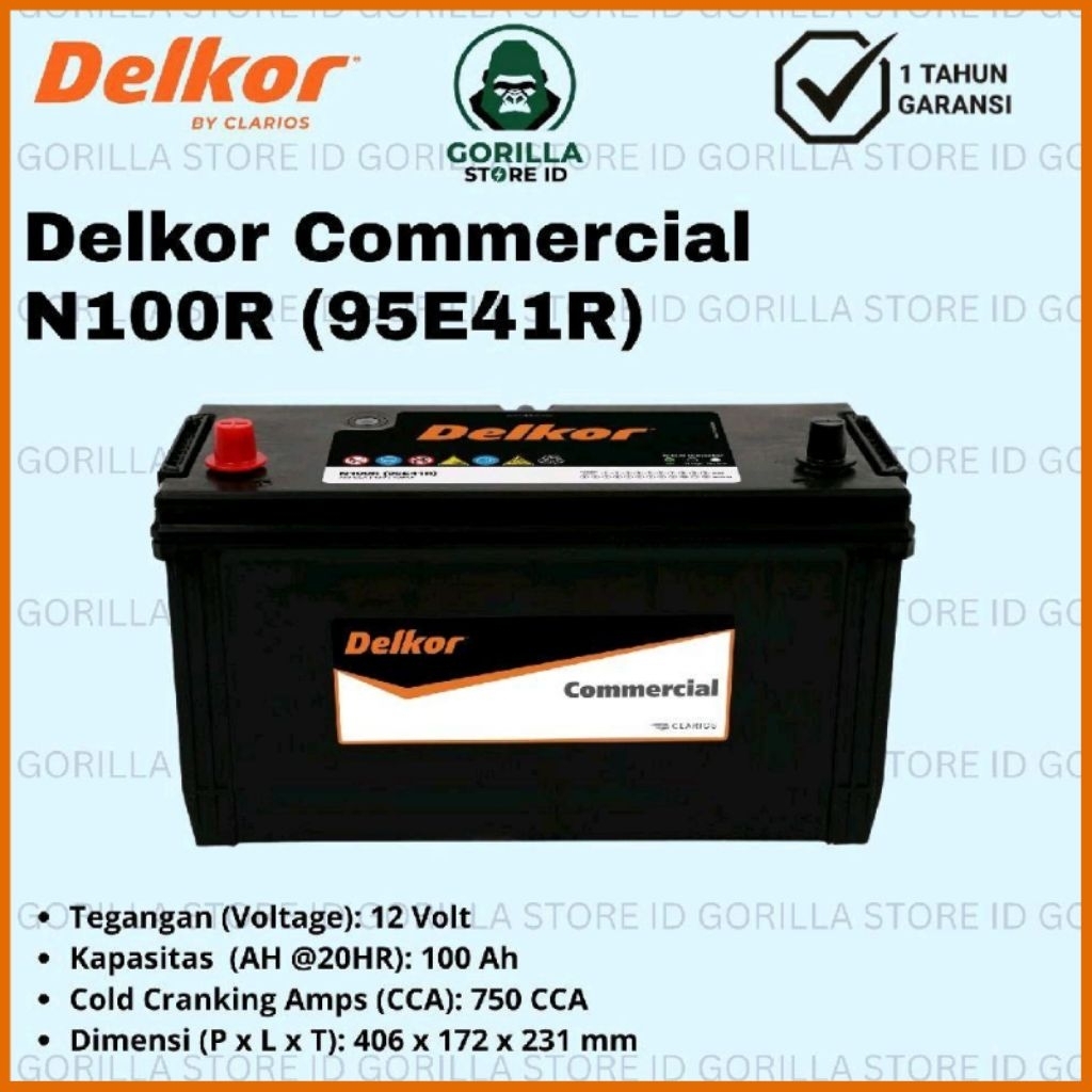 Delcor Commercial N100R (95E41R) - 100Ah CCA 750