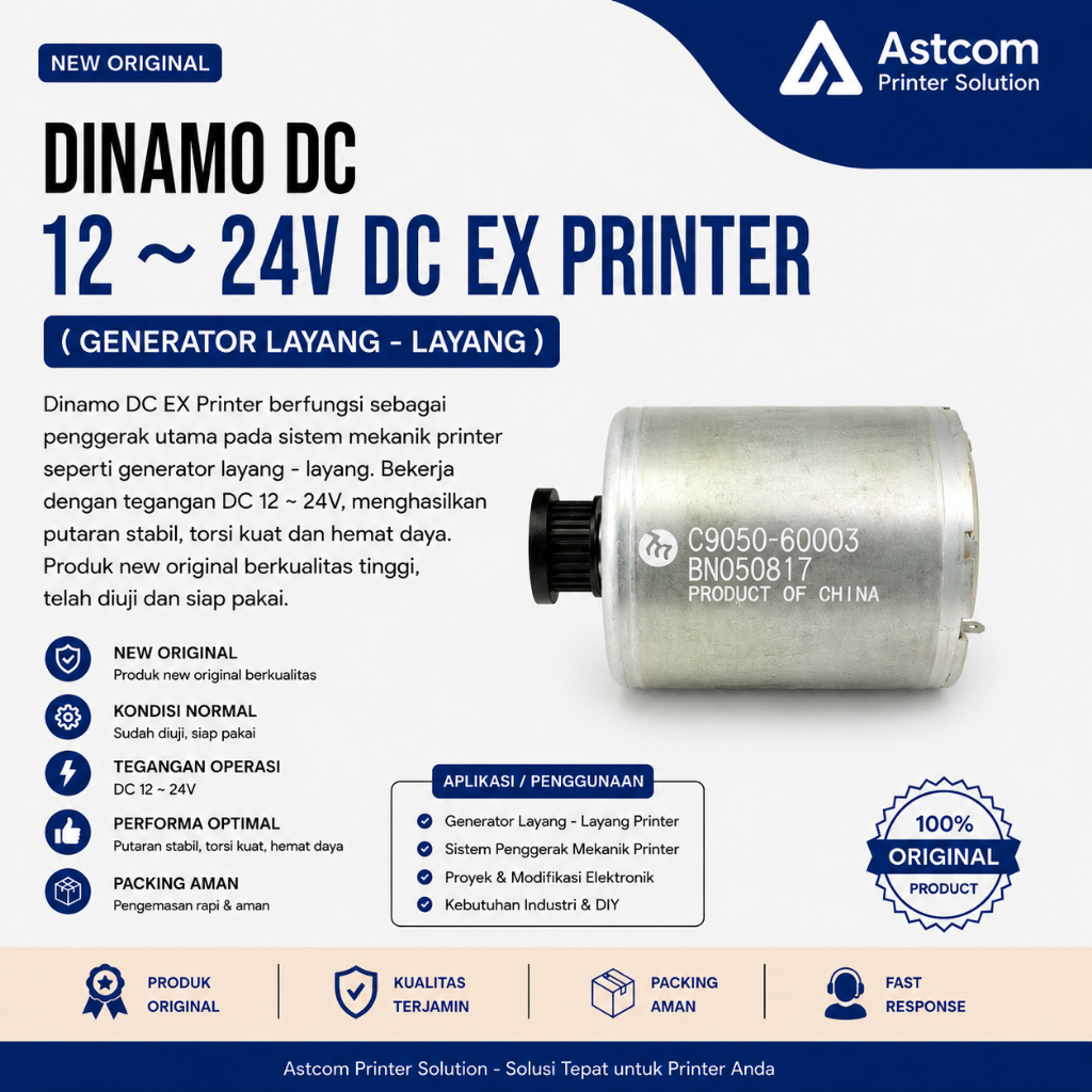 Dinamo DC 12V 24V Bekas Printer Original | Motor DC untuk Generator Layang-Layang DIY