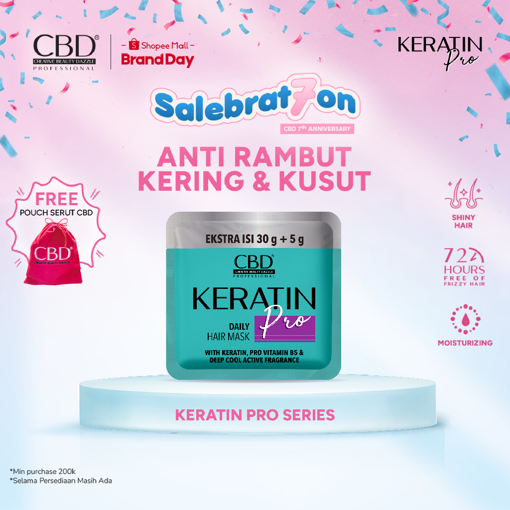 CBD Professional Keratin Pro Daily Use Hair Mask Sachet (Masker Rambut) 35gr | Perawatan untuk rambu