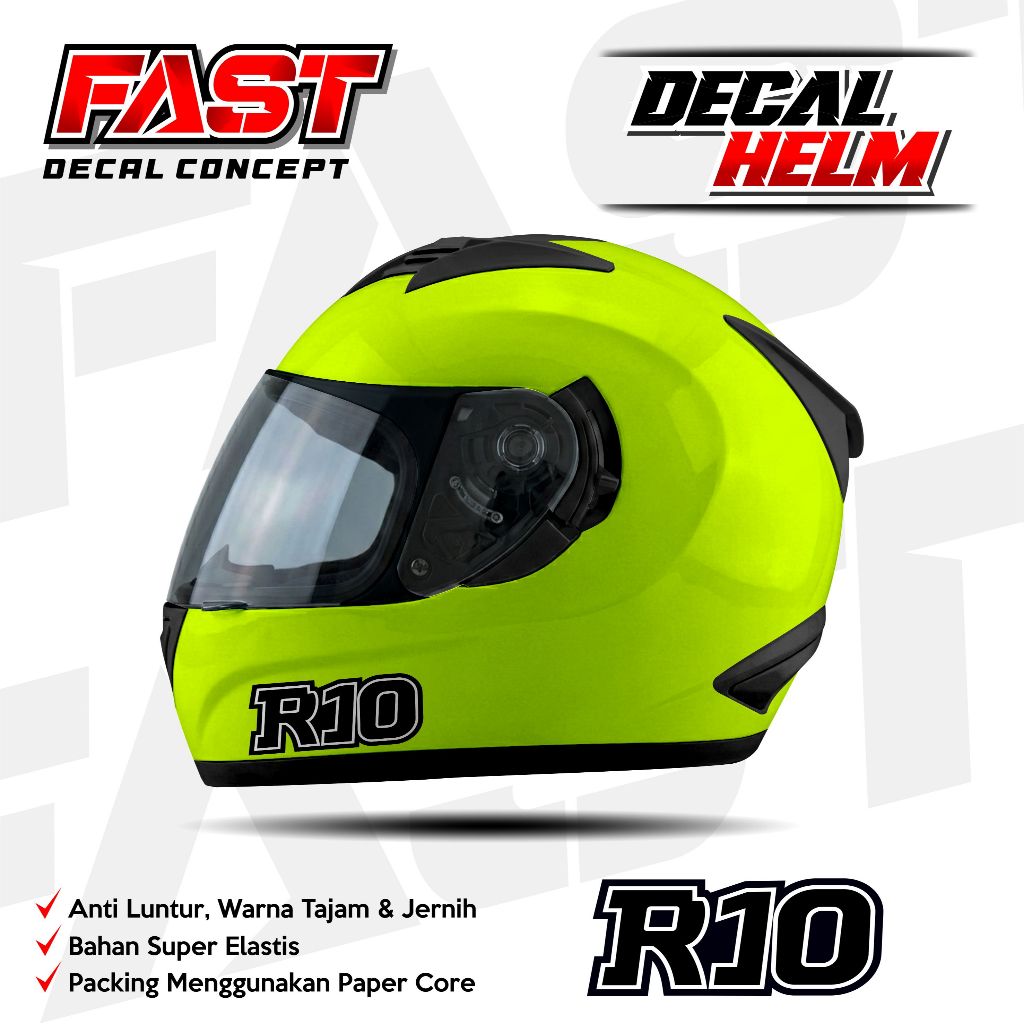 Decal stiker helm KYT R10 Full face Motif Polos Racing Livery Polos HELM KYT R10 Design Sticker Helm