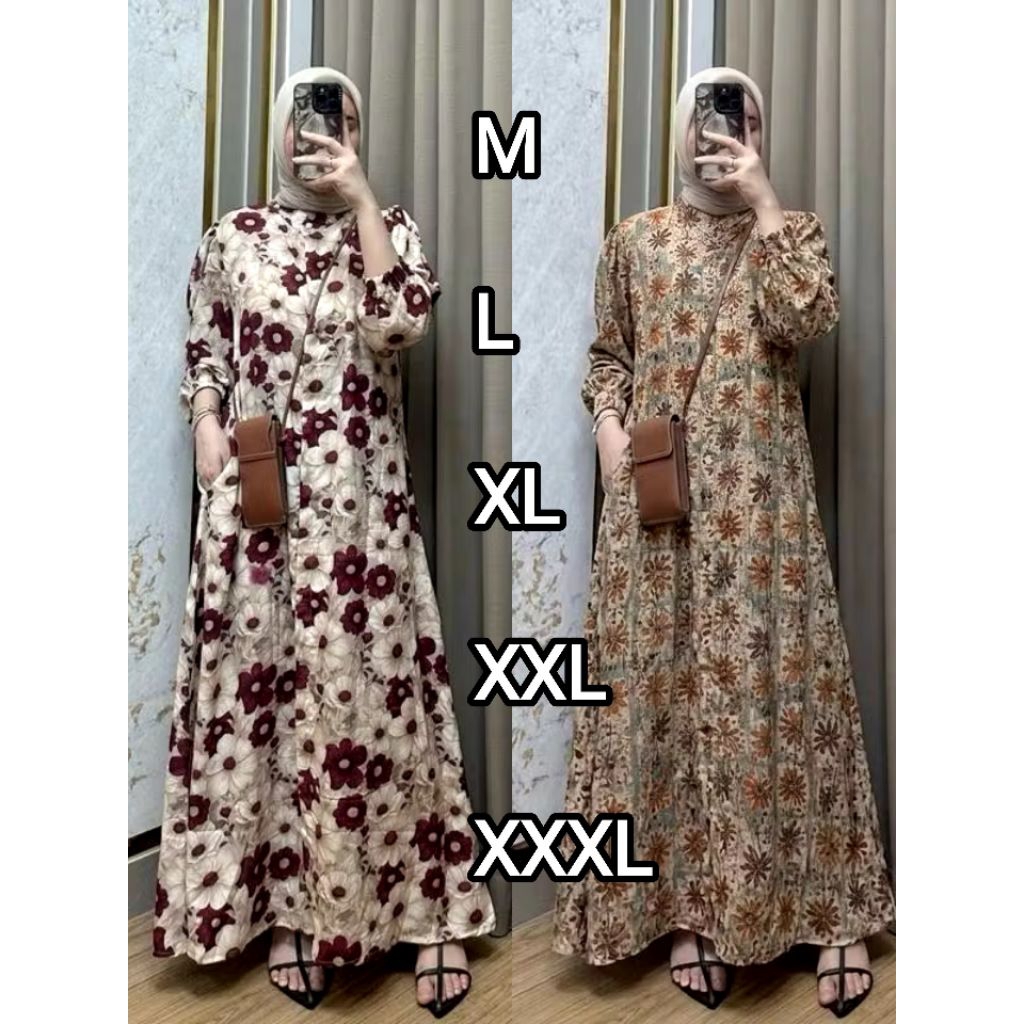 GAMIS MAYZA RAYON MOTIF SALUR KEKINIAN