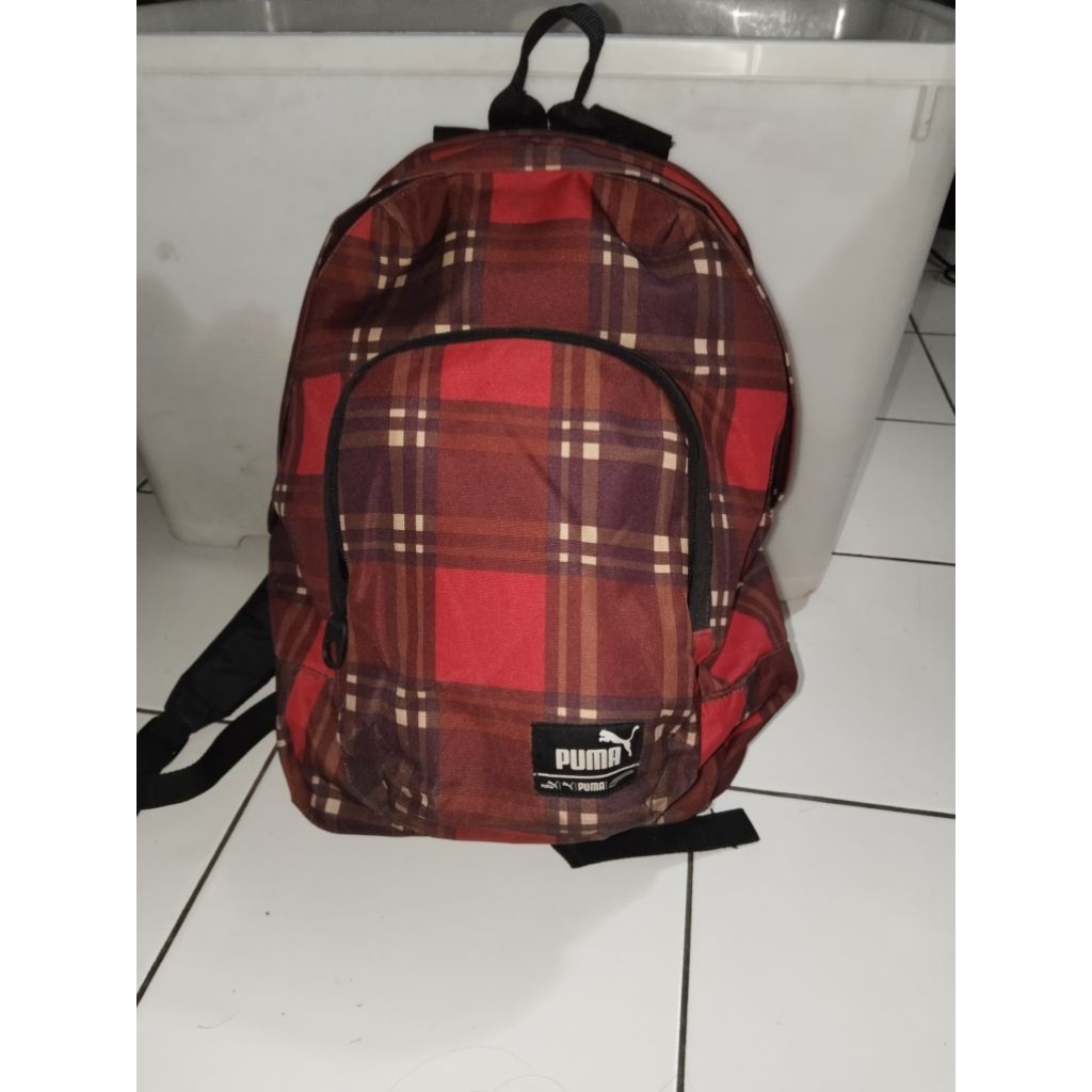 Preloved Tas Ransel Puma Merah Kotak Unisex