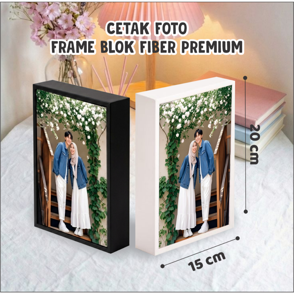 CETAK FOTO 15x20 + BINGKAI LAMINASI FRAME FOTO BLOK - KANGFRAME - 4R / 6R
