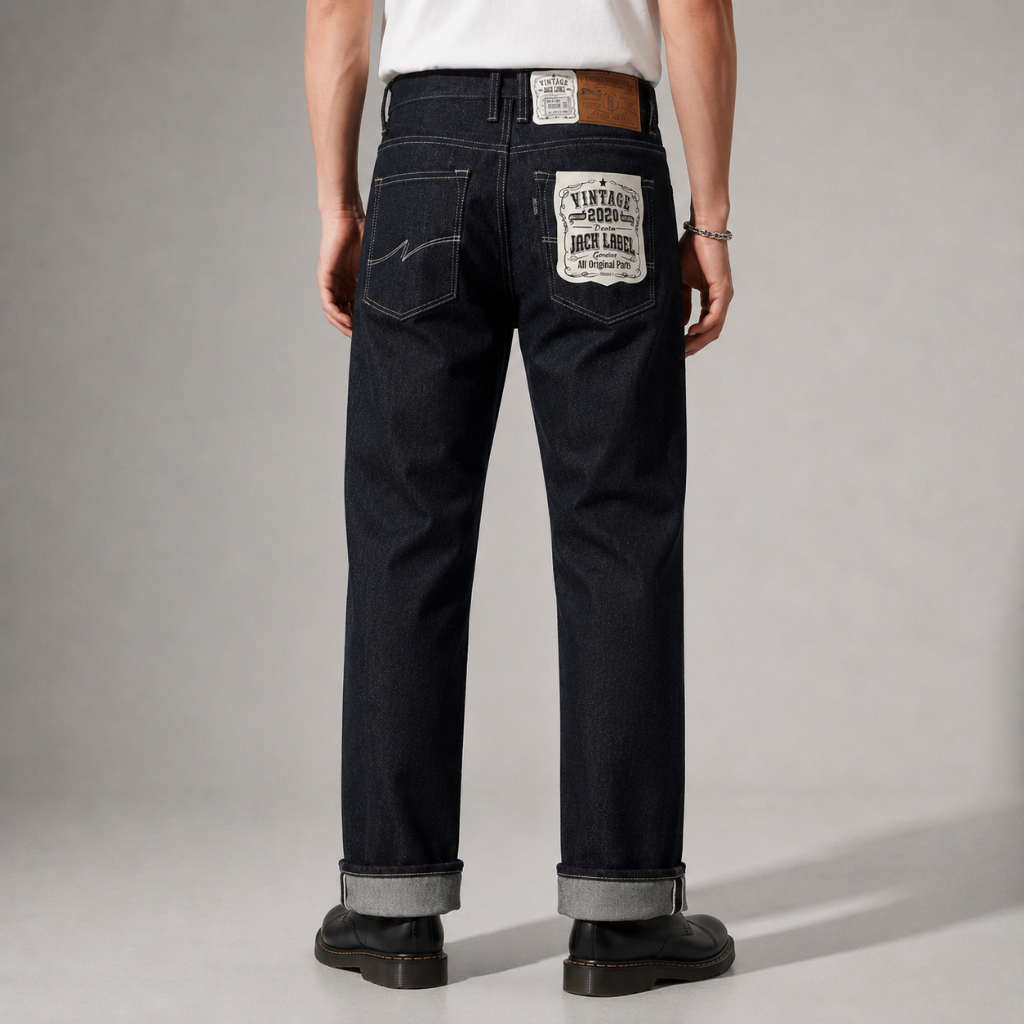 Celana Denim Selvedge Accent 15oz Sanforized Jack Label Denim