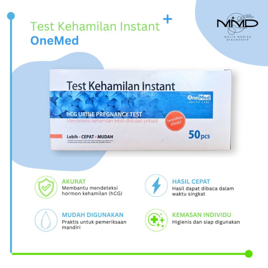 Test kehamilan / Test Pack / Test HCG OneMed 1 Box isi 50
