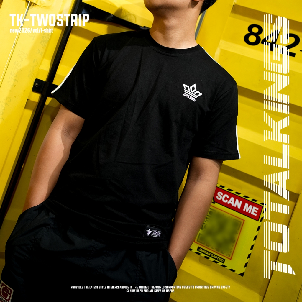 BAJU TOTAL KINGS TWO STRIPS BLACK PREMIUM