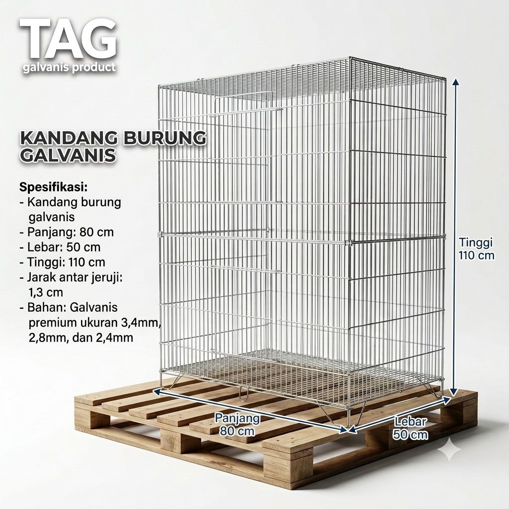 AVIARY / KANDANG BURUNG GALVANIS 80x50x110