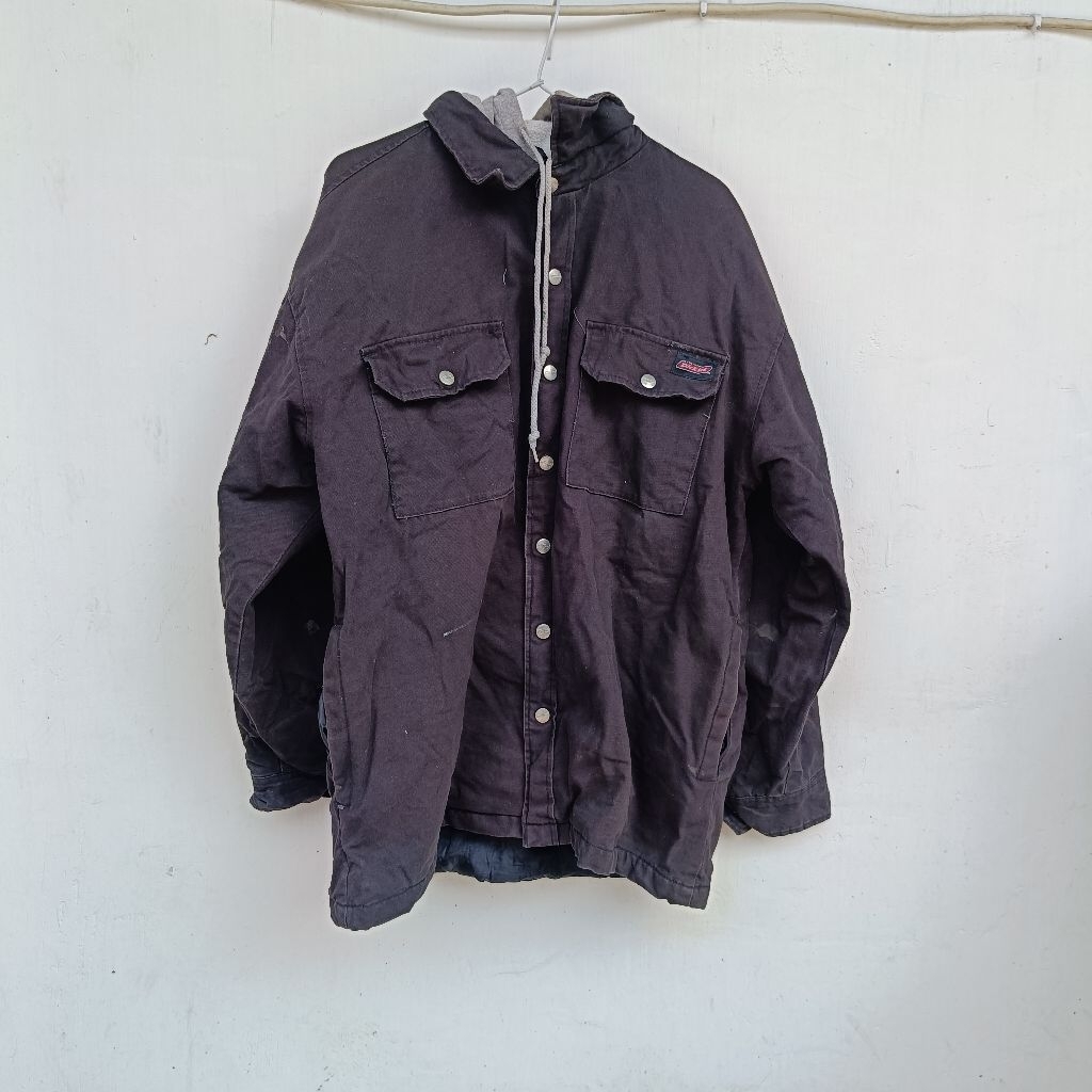 Dickies Work Inner Hoodie Jacket Trucker Jeans Hitam, Size M