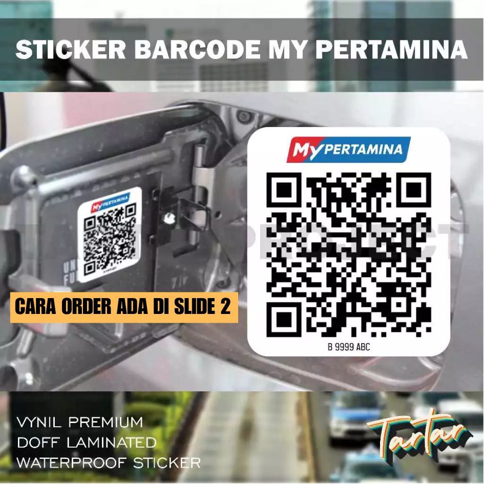 cetak stiker my pertamina / stiker tangki mobil / stiker barcode