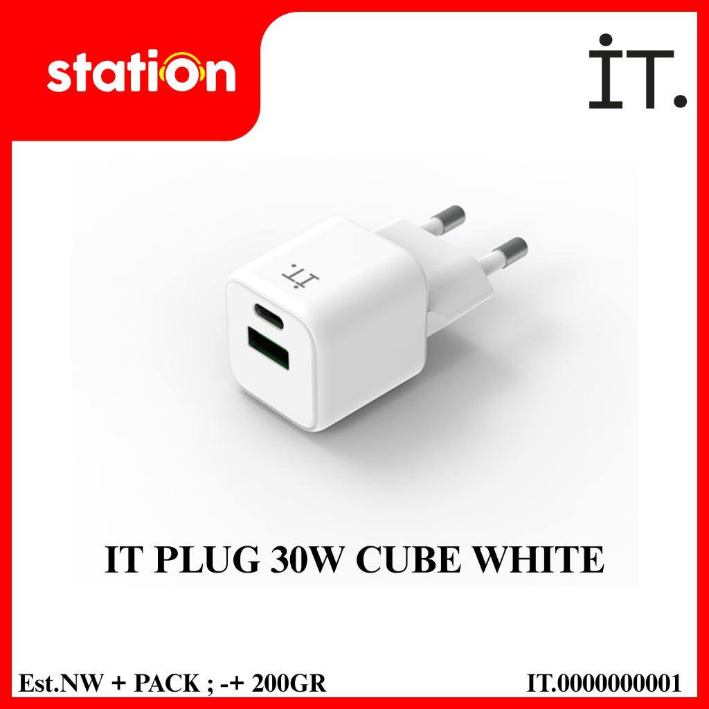 IT PLUG ADAPTOR CHARGER 30W CUBE WHITE