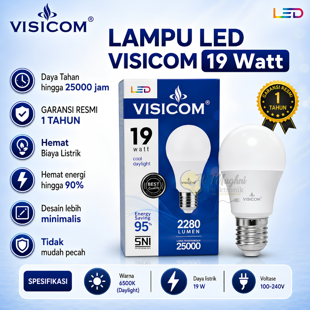 LAMPU LED VISICOM 19 W/ LAMPU LED HEMAT ENERGI VISICOM 19 W/ LED BULB VISICOM 19 WATT