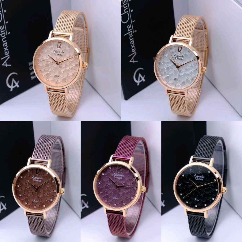 JAM TANGAN WANITA ALEXANDRE AC 2728 AC2728 ROSEGOLD ORIGINAL BERGARANSI