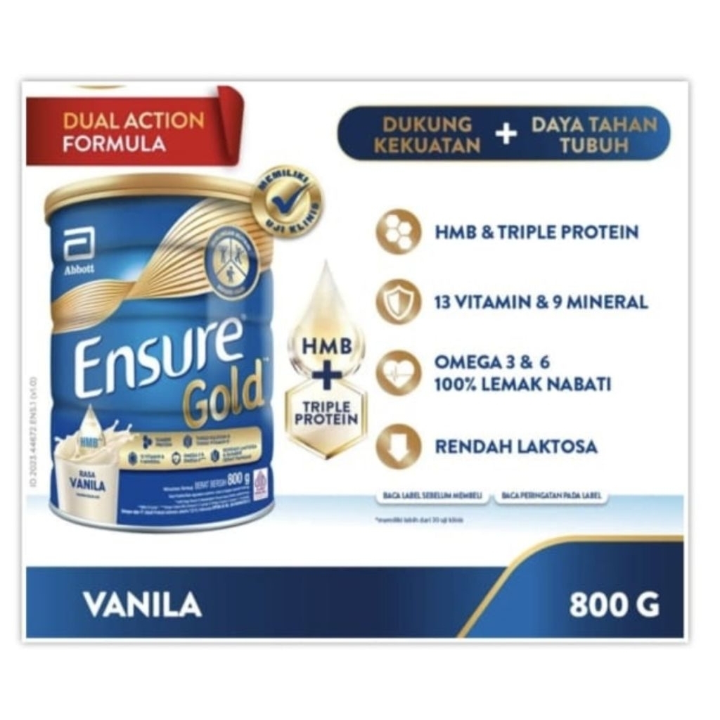 Ensure Gold Vanilla 800g Susu Lansia Nutrisi Lengkap Exp Juli 2027