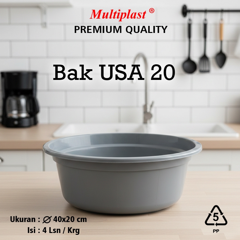 Bak Air Bak USA 20 L Bak Plastik Bak Bulat Multiplast Khusus INSTAN