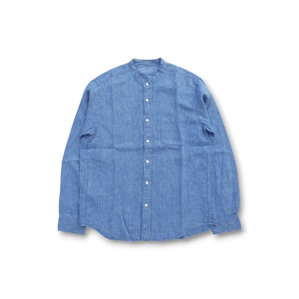 [Size L] Kemeja Shanghai Linen Stripe MUJI - Original