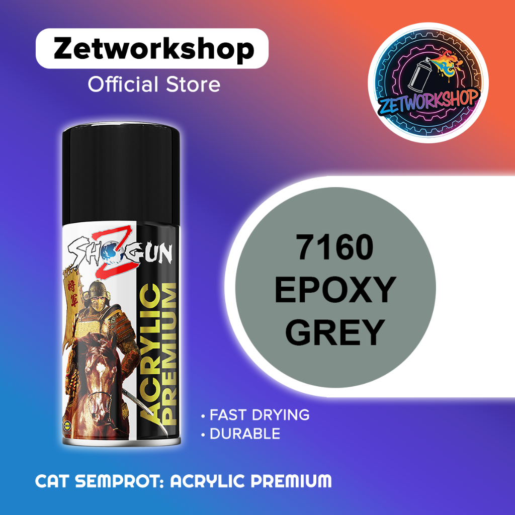 Cat Semprot Shogun Z Acrylic Akrilik 300ML Epoxy Grey 7160 - Cat Dasar Epoxy Cat Motor Tahan Lama