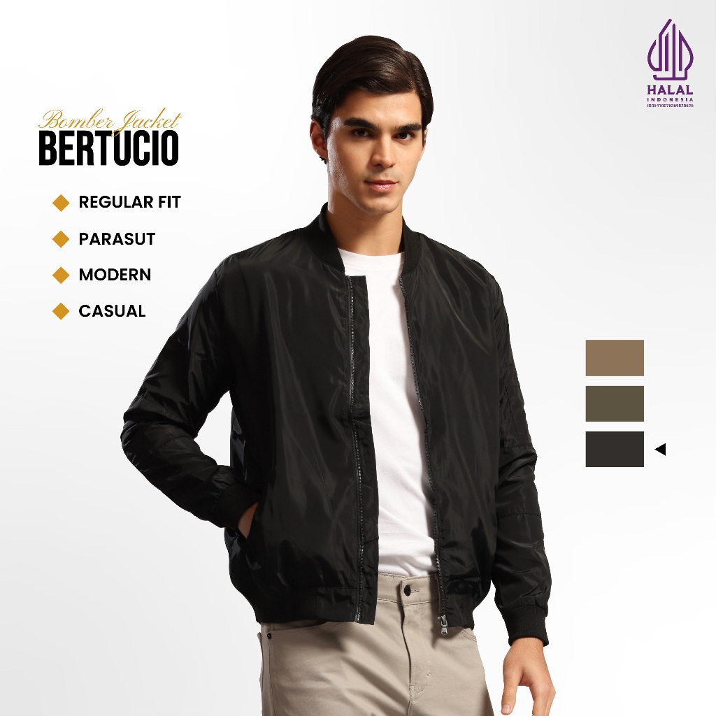 Emba Classic - Bertucio Jaket Bomber Pria Regular Fit