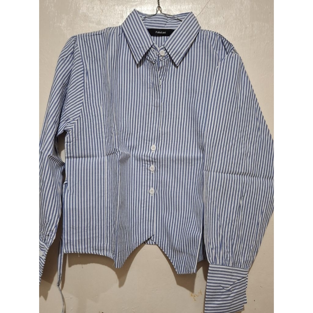 preloved fukutani stripe blouse