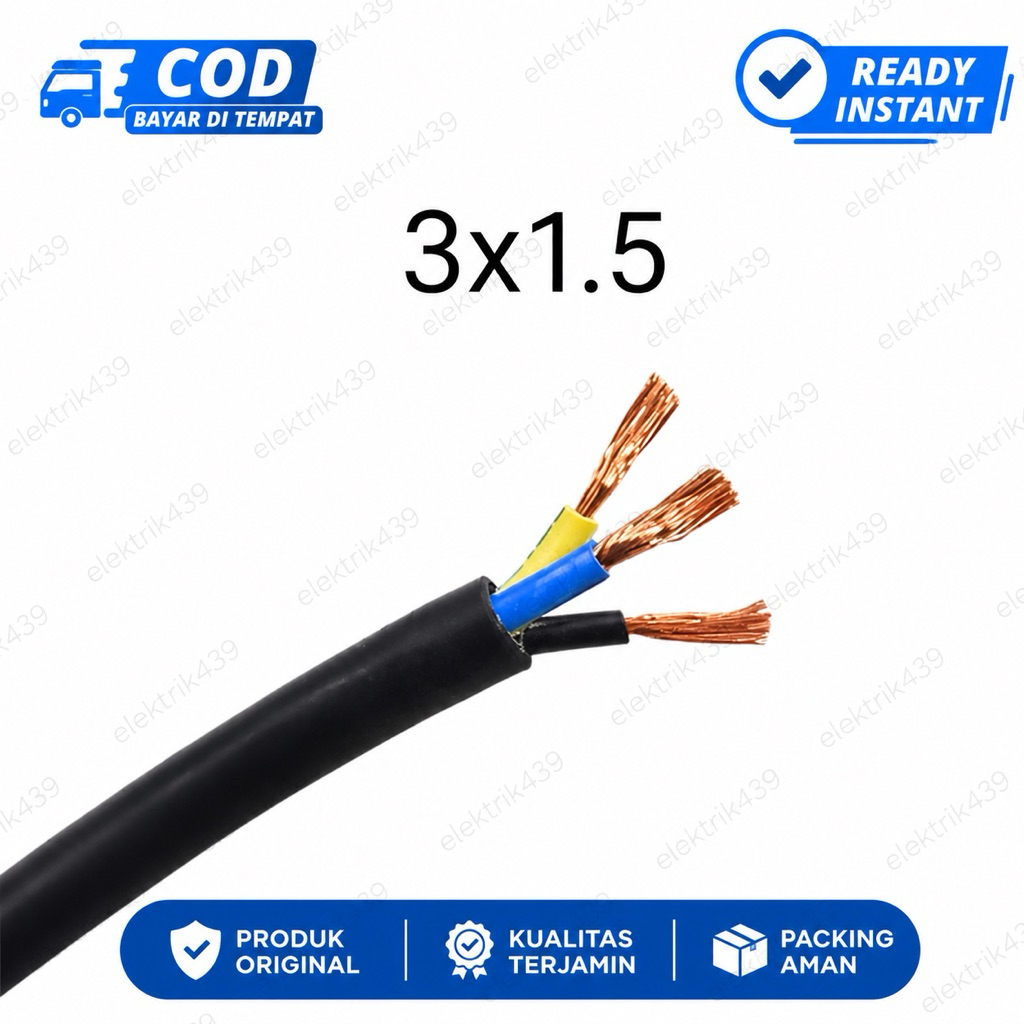 Kabel Perdana ECERAN / METER 3x1.5  PERDANA NYYHY
